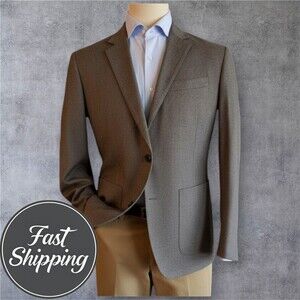 JACK SPADE Men’s Blazer 44R Brown Stretch Cotton Two-Button Jacket Sport Coat
